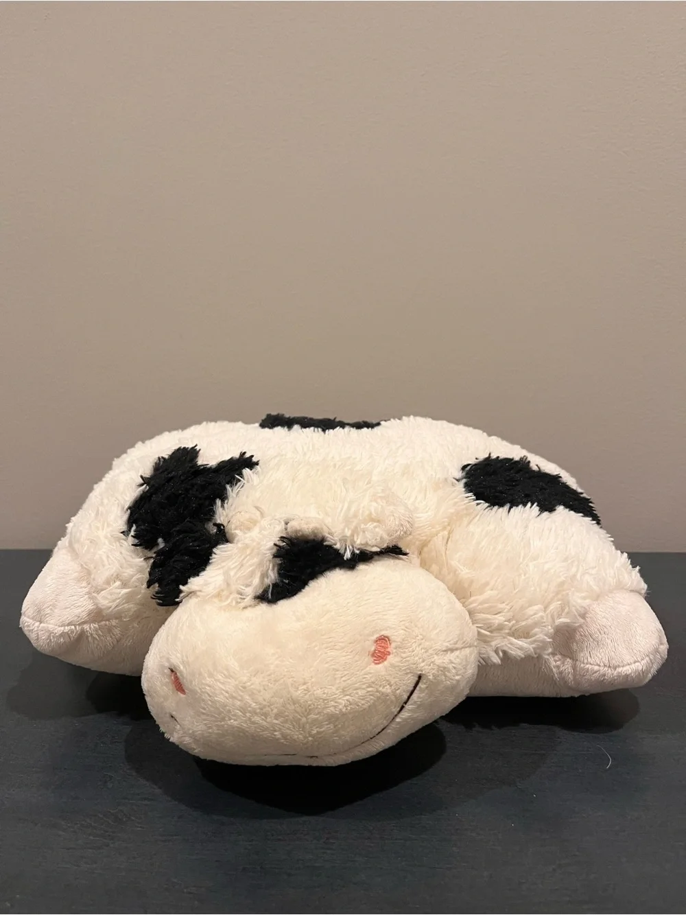 Willow Pets Pee-Wees Plush Black and White Cow Throw Pillow - Cozy Home Accent